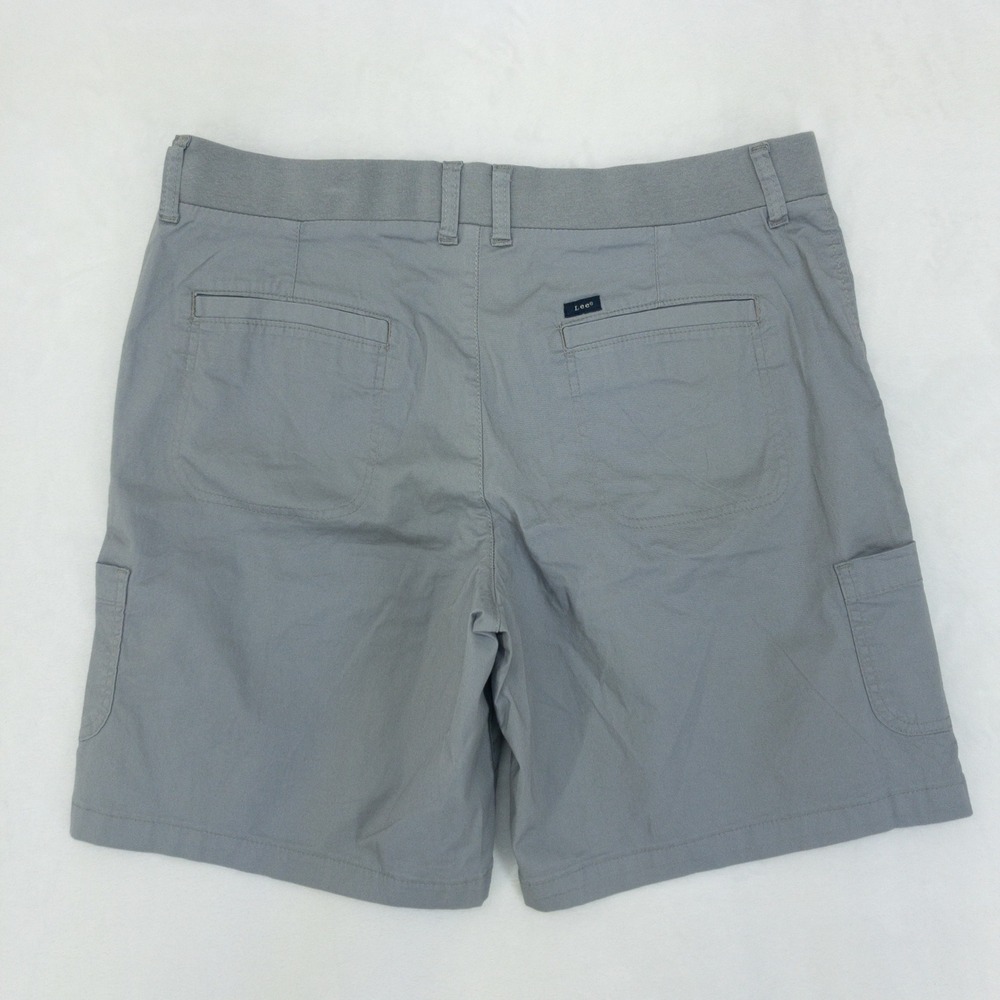 Lee Bermuda Shorts Womens 14 Grey Flex-To-Go Relaxed Fit 9" Cargo Stretch New - Picture 8 of 14